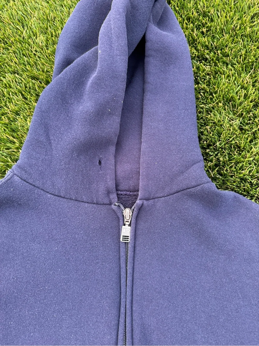Russell Athletic Navy Zip Up Vintage Hoodie Medium
